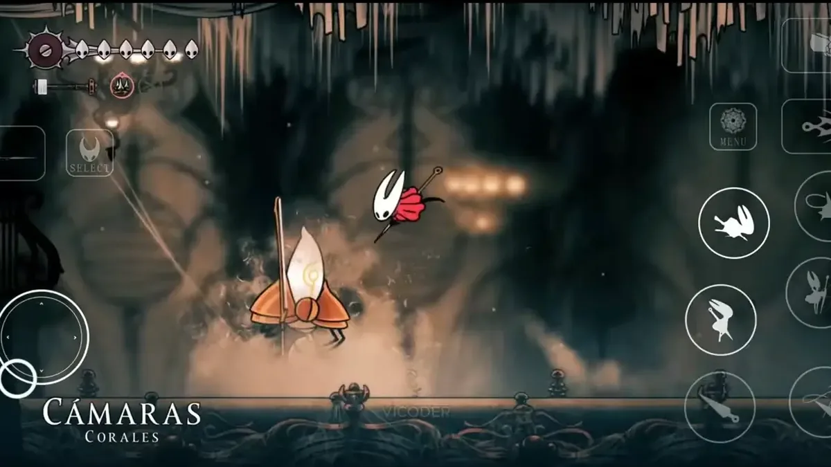 Silksong combat screenshot crop showing fast action used to explain movement and combat differences