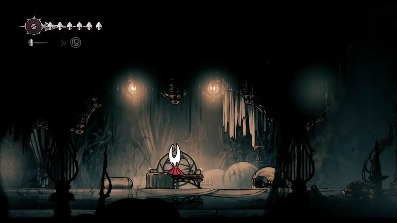 Silksong APK Android gameplay - Exploring green fungal area with beautiful hand-drawn environments
