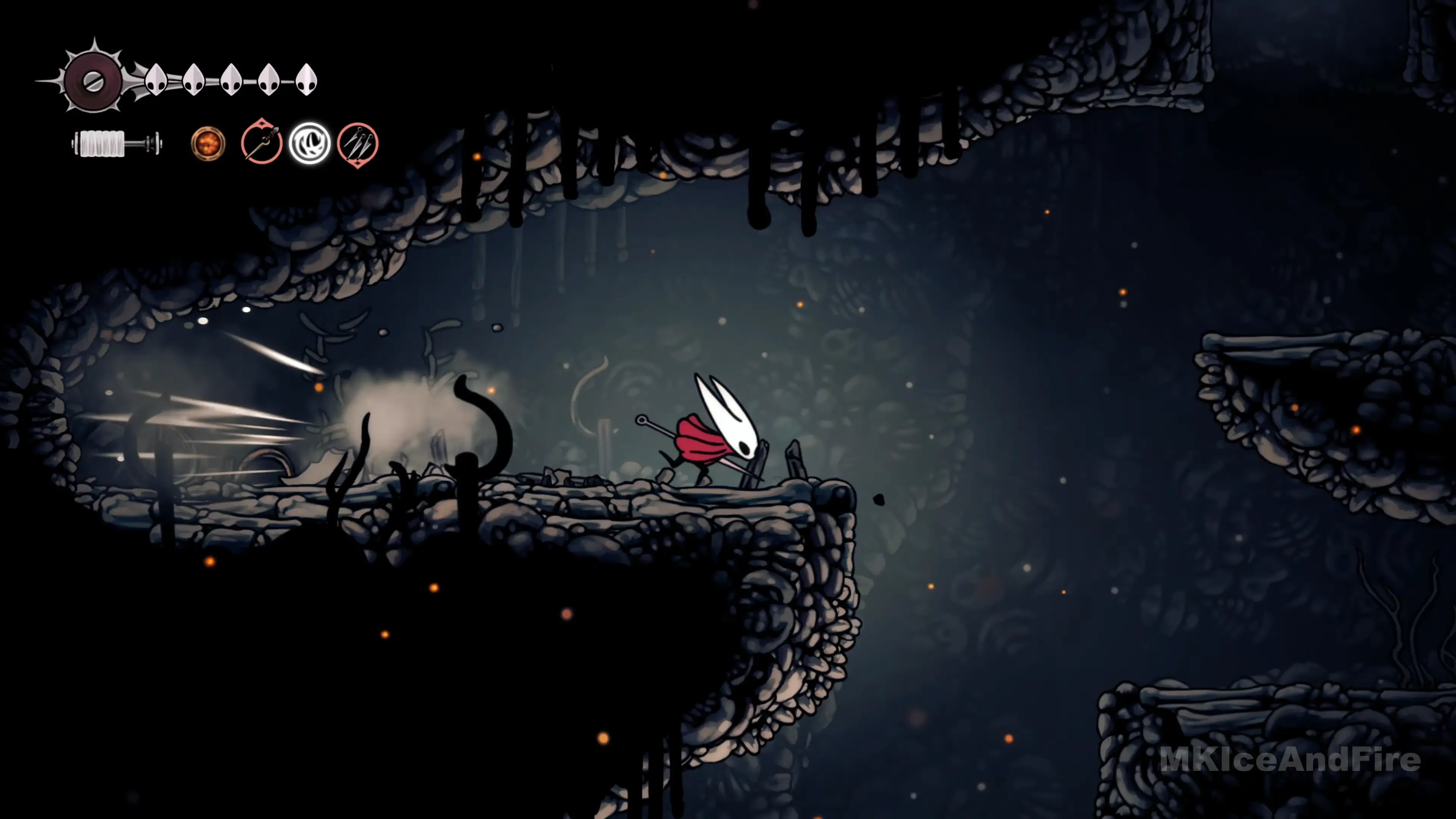 Silksong PC - Intense cavern combat with multiple enemies