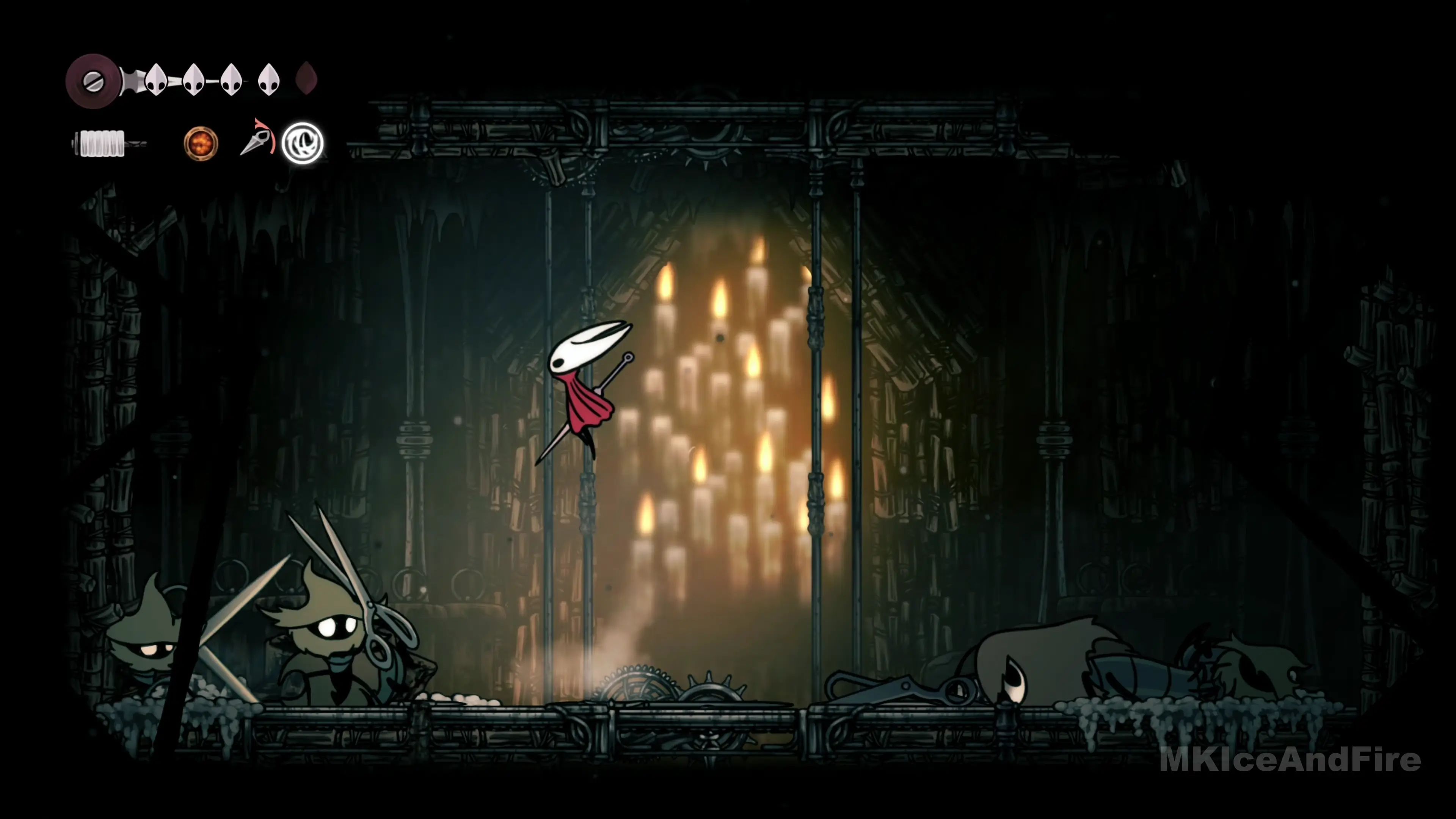 Silksong PC - Lumafly chamber with atmospheric lighting and hand-drawn art